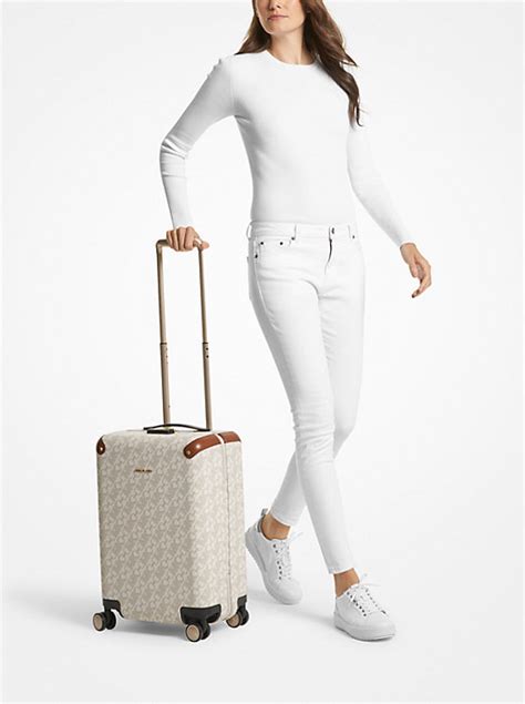 michael kors large logo suitcase - white - luggage|empire signature logo suitcase.